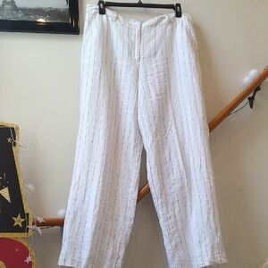 Merona White Striped Linen Pants